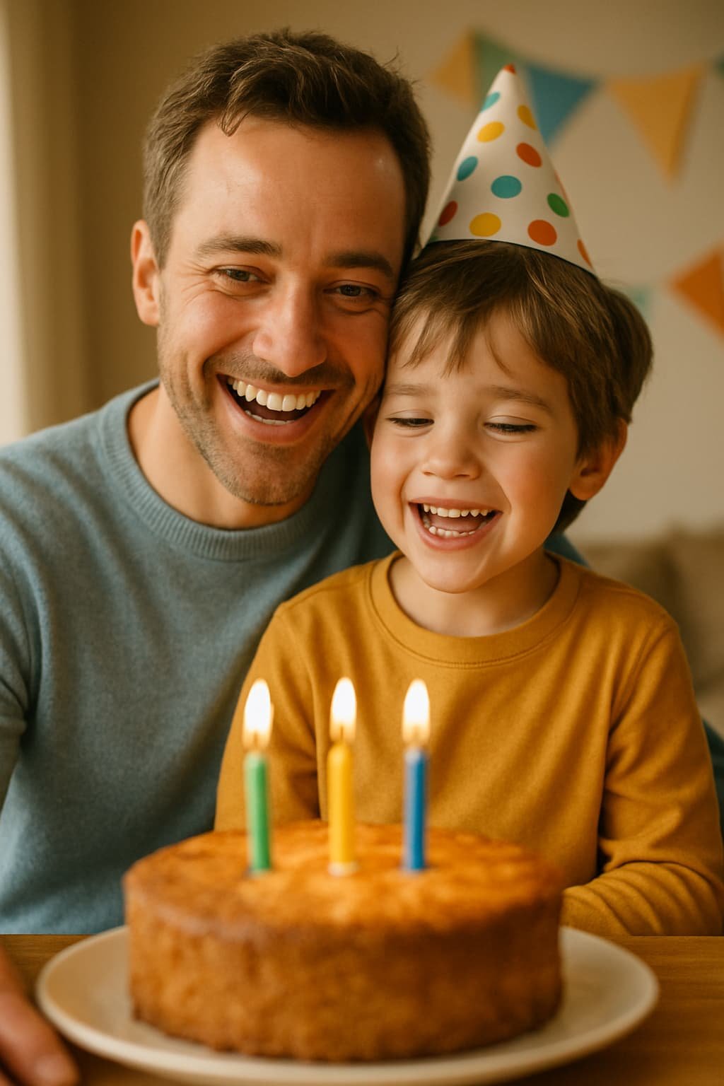 Papá e hijo cumpleaños